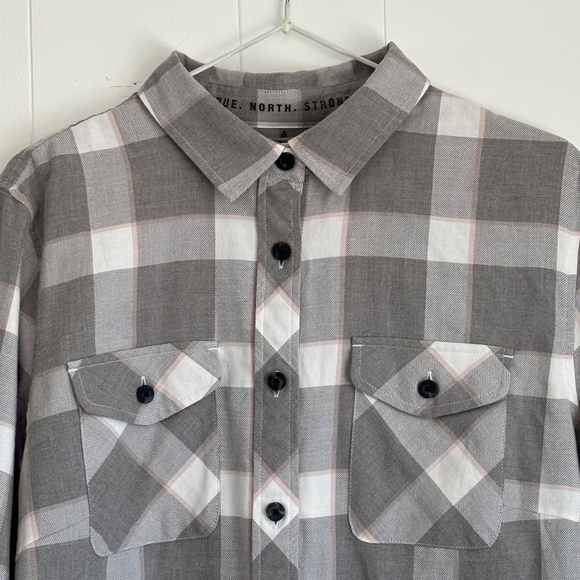 Plaid Button Down Shirt - Gray and White - Picture 2 of 11